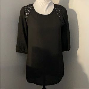 Amber Blue black blouse.